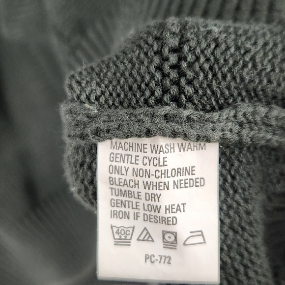 IZOD Men's Cotton Green Crew-Neck Pullover Long Sleeve Crest Logo Sweater L - Picture 7 of 8